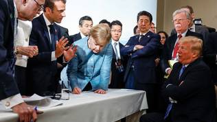 Macron, Merkel, Abe, Trump